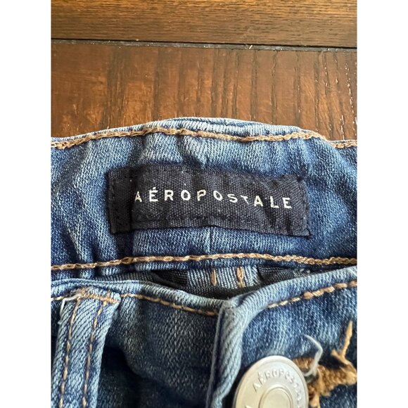 Aeropostale Distressed Ankle Legging Denim Jeans 0 Skinny Jeggings Ripped High R - Picture 5 of 11
